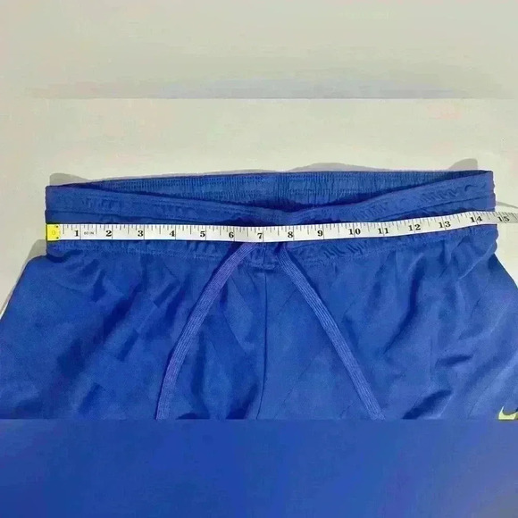 Nike Dri-Fit Athletic Shorts, Women’s Size Medium, Royal Blue with Yellow Stripe - Picture 6 of 12